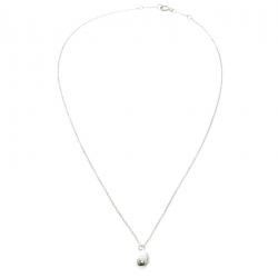 Pre Owned Tiffany Elsa Peretti Teardrop Silver Pendant Chain Necklace