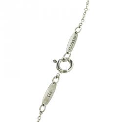 Pre Owned Tiffany Elsa Peretti Teardrop Silver Pendant Chain Necklace