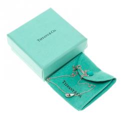 Pre Owned Tiffany Elsa Peretti Teardrop Silver Pendant Chain Necklace
