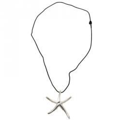Pre Owned Tiffany & Co. Elsa Peretti Starfish Sliver Pendant Cord Necklace