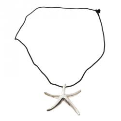 Pre Owned Tiffany & Co. Elsa Peretti Starfish Sliver Pendant Cord Necklace