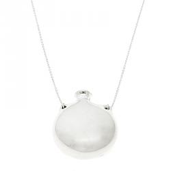 Pre Owned Tiffany & Co. Elsa Peretti Bottle Open Bottle Silver Pendant Necklace