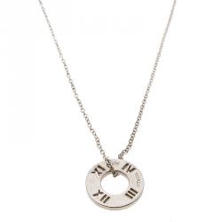 Pre Owned Tiffany & Co. Atlas Silver Pendant Chain Necklace