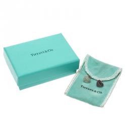 Pre Owned Tiffany & Co. Return To Tiffany Mini Heart Tag Silver Stud Earrings