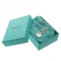 Pre Owned Tiffany & Co. Return To Tiffany Love Heart Enamel Silver Pendant Necklace