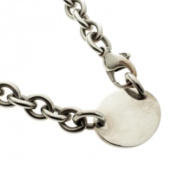 Pre Owned Tiffany & Co. Return to Tiffany Oval Tag Silver Choker Necklace