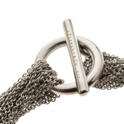 Pre Owned Tiffany & Co. Mesh Heart Silver Necklace Bracelet