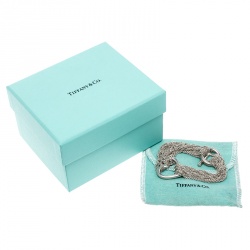 Pre Owned Tiffany & Co. Mesh Heart Silver Necklace Bracelet