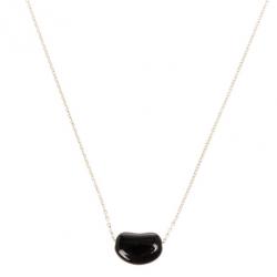 مملوكة مسبقًا Tiffany & Co. Elsa Peretti Bean Black Jade and Silver Pendant Necklace