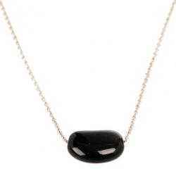 مملوكة مسبقًا Tiffany & Co. Elsa Peretti Bean Black Jade and Silver Pendant Necklace