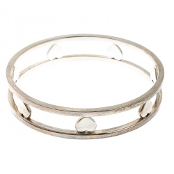 Pre Owned Tiffany & Co. Open Heart Silver Wide Bangle Bracelet