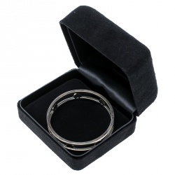 Pre Owned Tiffany & Co. Open Heart Silver Wide Bangle Bracelet