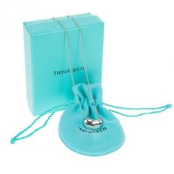 Pre Owned Tiffany & Co. Elsa Peretti Bean Silver Pendant Necklace