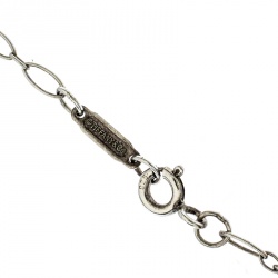 Pre Owned Tiffany & Co. Knot Key Enamel Silver Pendant Oval Chain Link Necklace 
