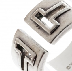 Pre Owned Tiffany & Co. T Cutout Silver Open Band Ring Size 58