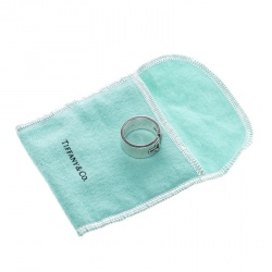 Pre Owned Tiffany & Co. T Cutout Silver Open Band Ring Size 58