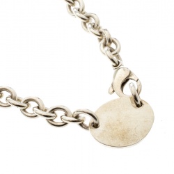 Pre Owned Tiffany & Co. Return to Tiffany Oval Tag Silver Choker Necklace