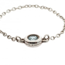 Pre Owned Tiffany & Co. Elsa Peretti Color by the Yard Aquamarine Silver Ring Size 58