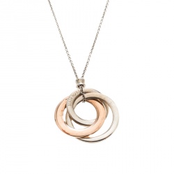 Pre Owned Tiffany & Co. 1837 Interlocking Circles Rubedo & Silver Pendant Necklace