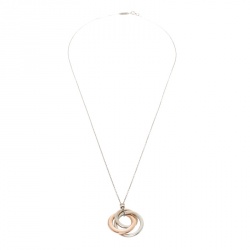 Pre Owned Tiffany & Co. 1837 Interlocking Circles Rubedo & Silver Pendant Necklace