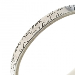 Pre Owned Tiffany & Co. Notes Engraved Silver Bangle Bracelet 19cm