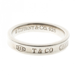 Pre Owned Tiffany & Co.1837 Silver Band Ring Size 58