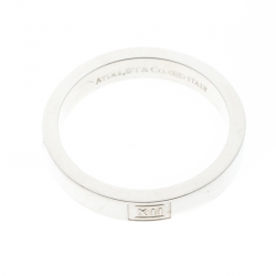 Pre Owned Tiffany & Co. Atlas Silver Band Ring Size 55