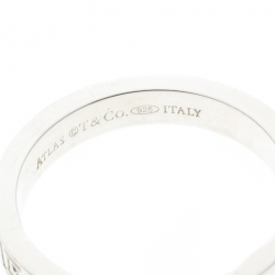 Pre Owned Tiffany & Co. Atlas Silver Band Ring Size 55