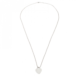 Pre Owned Tiffany & Co. Return To Tiffany Heart Tag Silver Pendant Necklace