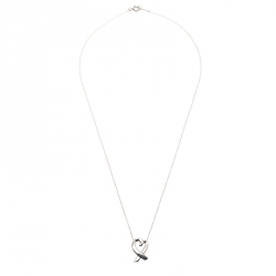 Pre Owned Tiffany & Co. Paloma Picasso Loving Heart Silver Pendant Necklace
