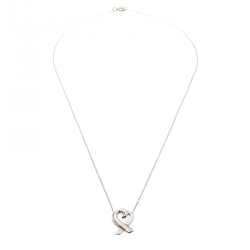 Pre Owned Tiffany & Co. Paloma Picasso Loving Heart Silver Pendant Necklace