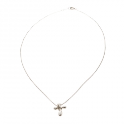 Pre Owned Tiffany & Co. Sterling Silver Elsa Peretti Cross Pendant Necklace