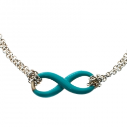 Pre Owned Tiffany & Co. Infinity Blue Enamel Silver Bracelet