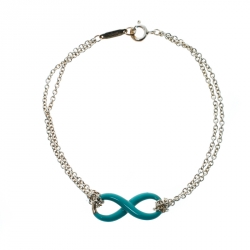 Pre Owned Tiffany & Co. Infinity Blue Enamel Silver Bracelet