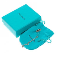 Pre Owned Tiffany & Co. Infinity Blue Enamel Silver Bracelet