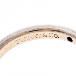 Pre Owned Tiffany & Co. Elsa Peretti Pink Sapphire Silver Band Ring Size 50