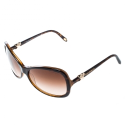 Pre Owned Tiffany & Co. Brown Havana/Brown Gradient TF4024 Oversize Sunglasses