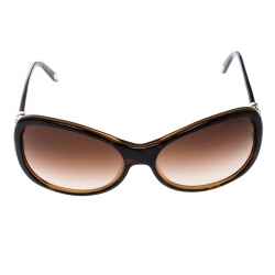 Pre Owned Tiffany & Co. Brown Havana/Brown Gradient TF4024 Oversize Sunglasses