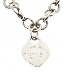 Pre Owned Tiffany & Co. Return to Tiffany Heart Tag Silver Bracelet