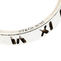Pre Owned Tiffany & Co. Atlas Open Silver Band Ring Size 54.5