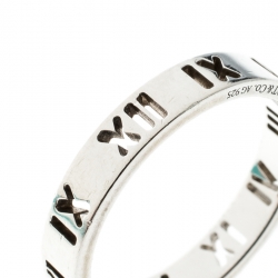 Pre Owned Tiffany & Co. Atlas Open Silver Band Ring Size 54.5