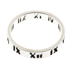 Pre Owned Tiffany & Co. Atlas Open Silver Band Ring Size 54.5