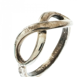 Pre Owned Tiffany & Co. Infinity Silver Ring Size 48