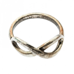 Pre Owned Tiffany & Co. Infinity Silver Ring Size 48