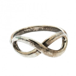 Pre Owned Tiffany & Co. Infinity Silver Ring Size 48