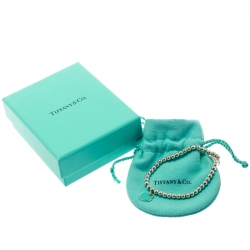 Pre Owned Tiffany & Co. Return to Tiffany Heart Tag Enamel Silver Beads Bracelet