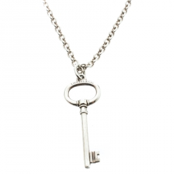 Pre Owned Tiffany & Co. Key Silver Pendant Necklace
