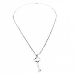 Pre Owned Tiffany & Co. Key Silver Pendant Necklace