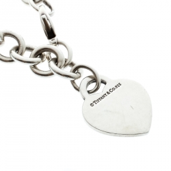 Pre Owned Tiffany & Co. Return to Tiffany Heart Tag Silver Bracelet