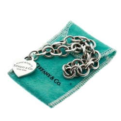Pre Owned Tiffany & Co. Return to Tiffany Heart Tag Silver Bracelet